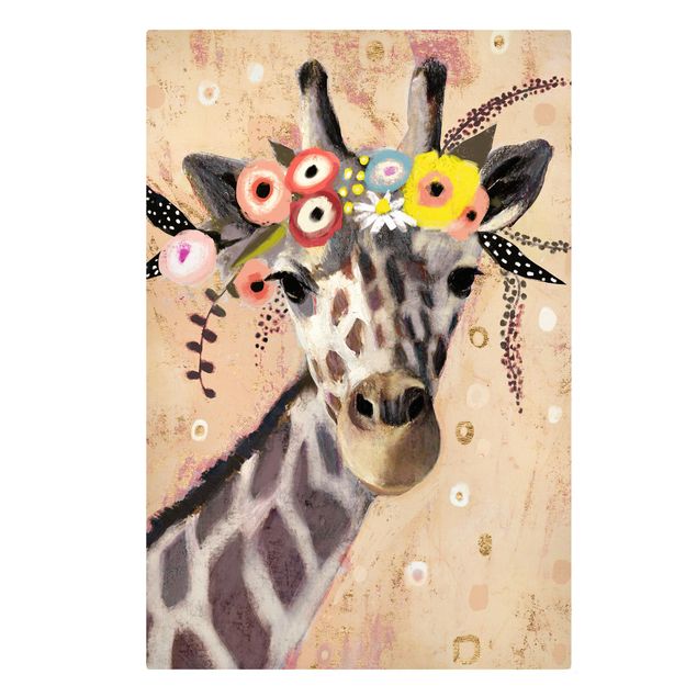Tierbilder auf Leinwand Klimt Giraffe
