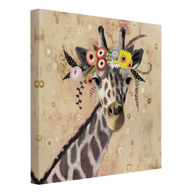 Leinwandbild Kunstdruck Klimt Giraffe