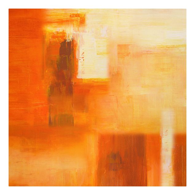 Kunstdrucke auf Leinwand Komposition in Orange und Braun 02