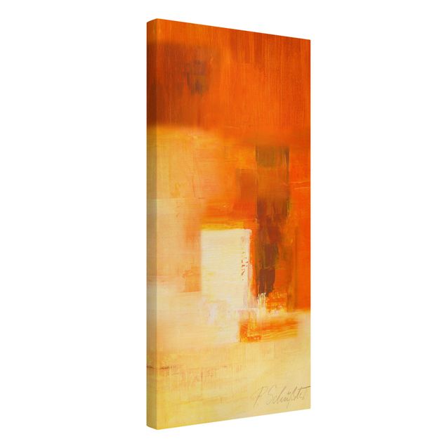 Leinwandbilder abstrakt Komposition in Orange und Braun 03