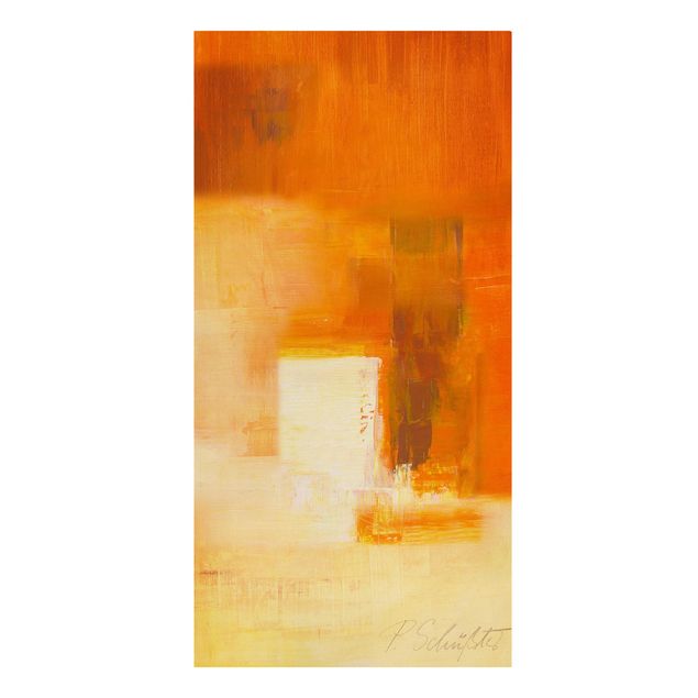 Leinwand Kunstdruck Komposition in Orange und Braun 03
