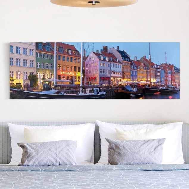 Leinwandbilder Wohnzimmer modern Kopenhagener Hafen am Abend