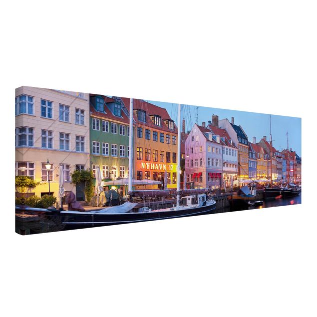 Schöne Wandbilder Kopenhagener Hafen am Abend