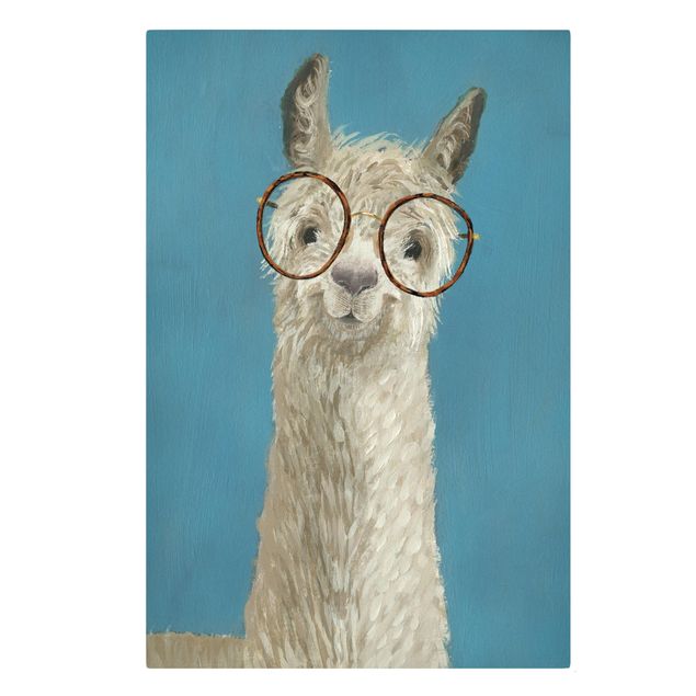 Schöne Wandbilder Lama mit Brille I