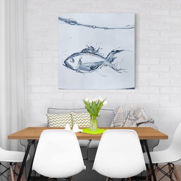 Wandbilder Tiere Liquid Silver Fish