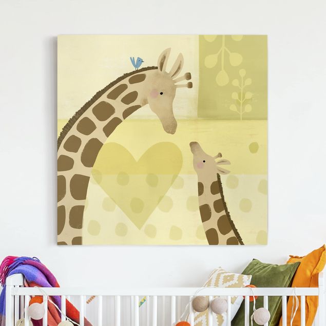 Leinwandbilder XXL Mama und ich - Giraffen