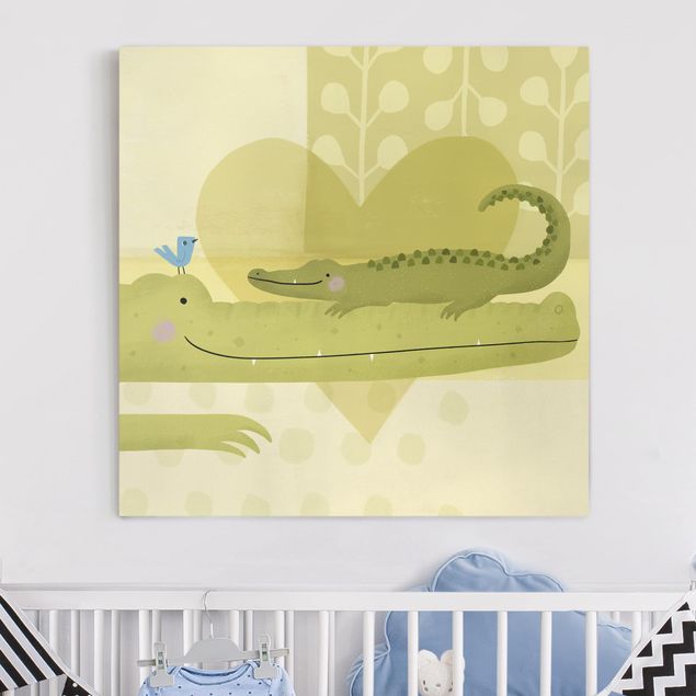Wandbilder Tiere Mama und ich - Krokodile