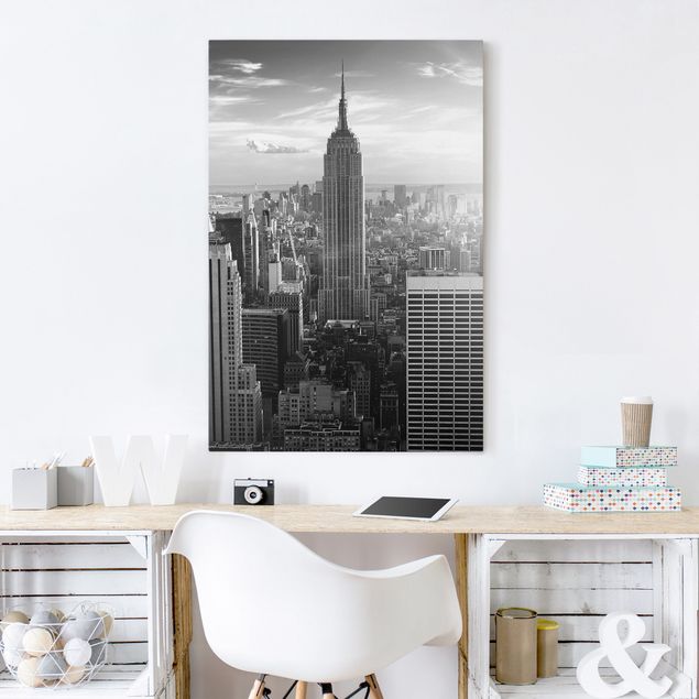 Leinwand Schwarz-Weiß Manhattan Skyline