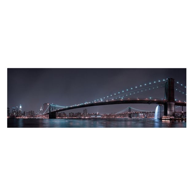 Wandbilder Manhattan Skyline und Brooklyn Bridge