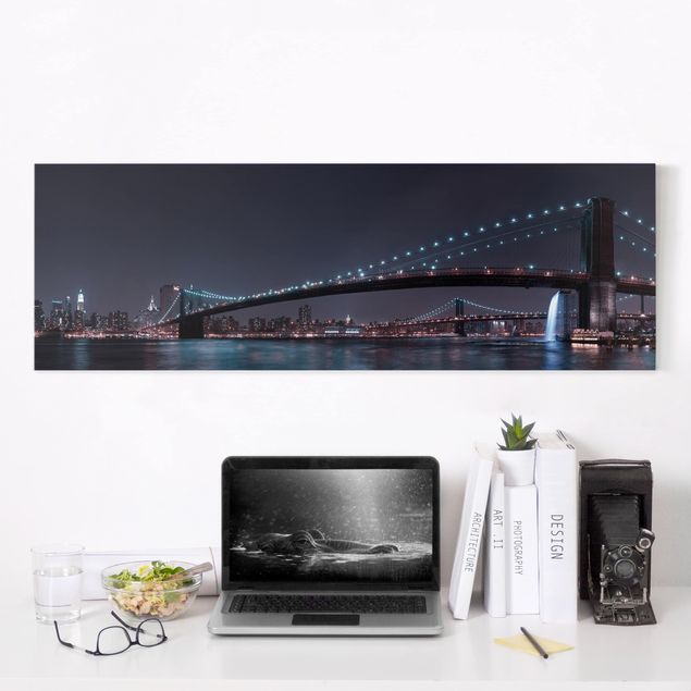 Wandbilder XXL Manhattan Skyline und Brooklyn Bridge