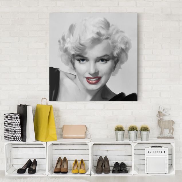 Wandbilder Schwarz-Weiß Marilyn auf Sofa