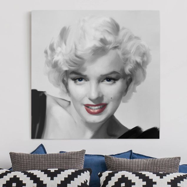 Leinwandbilder XXL Marilyn auf Sofa