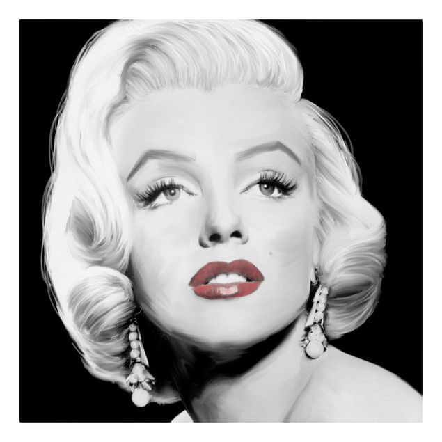 Bilder auf Leinwand Marilyn mit Ohrschmuck