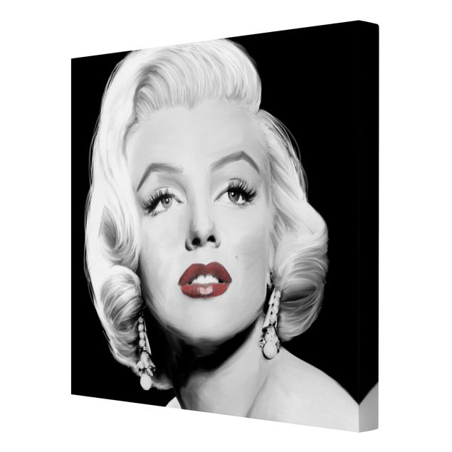 Leinwandbild - Marilyn mit Ohrschmuck - Quadrat 1:1