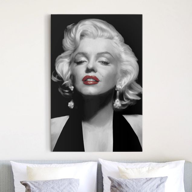 Leinwand Bilder XXL Marilyn mit roten Lippen