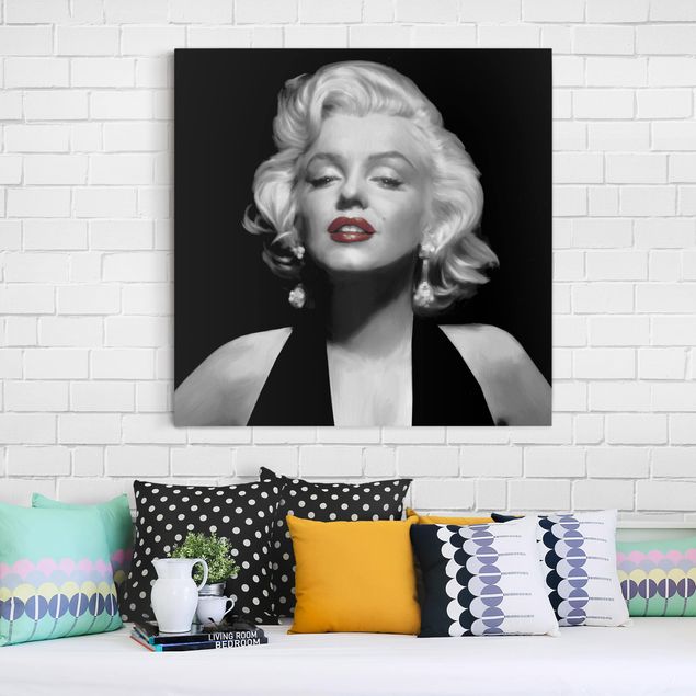 Retro Wandbilder Marilyn mit roten Lippen