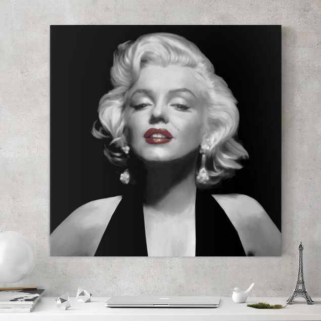 Leinwand Bilder XXL Marilyn mit roten Lippen