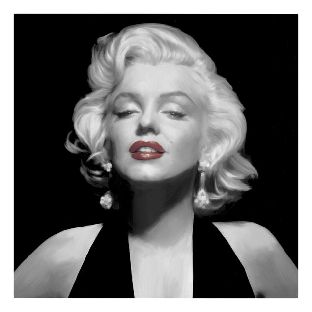 Schöne Leinwandbilder Marilyn mit roten Lippen