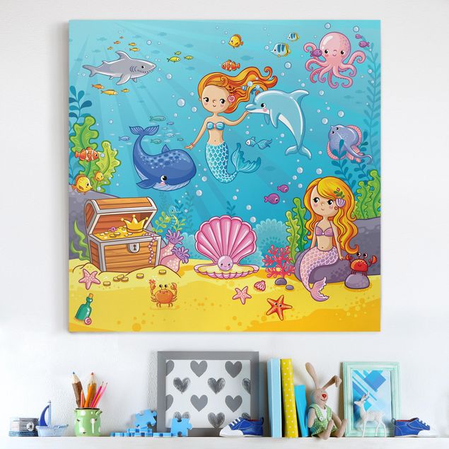 Wandbilder XXL Meerjungfrau - Unterwasserwelt