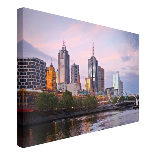 Leinwandbilder Wohnzimmer modern Melbourne im Sonnnenuntergang