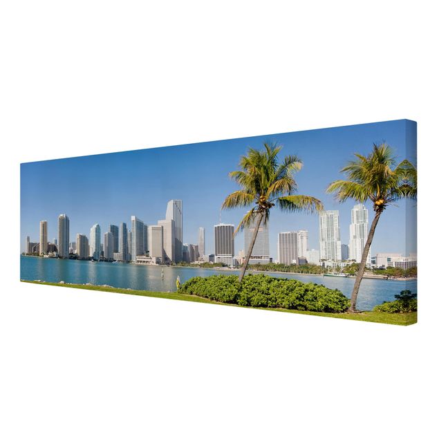 Leinwandbild - Miami Beach Skyline - Panorama Quer