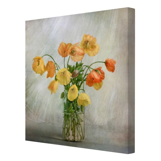 Leinwandbilder Mohnblumen in einer Vase