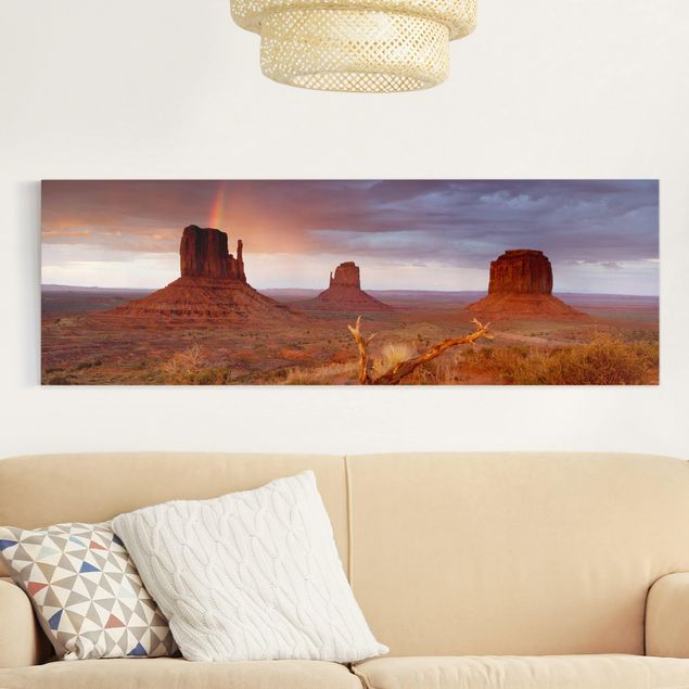 Leinwand Bilder XXL Monument Valley bei Sonnenuntergang
