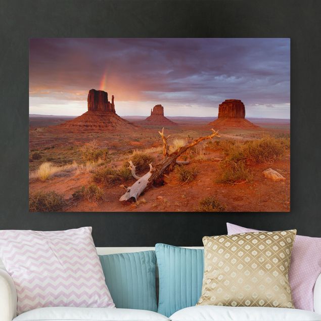 Leinwand Bilder XXL Monument Valley bei Sonnenuntergang