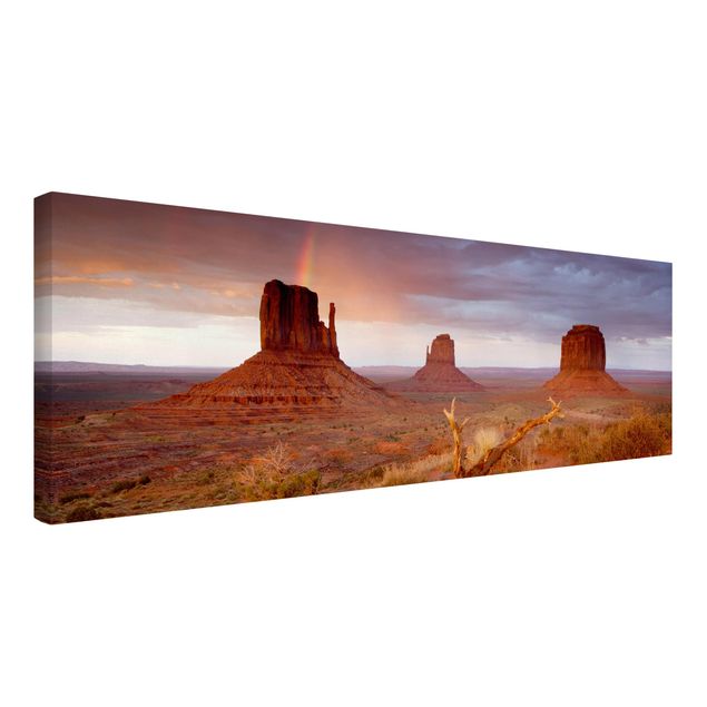 Leinwand Wüste Monument Valley bei Sonnenuntergang