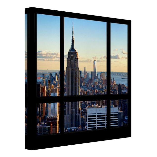 Wandbilder Skyline New York Fensterblick auf Empire State Building