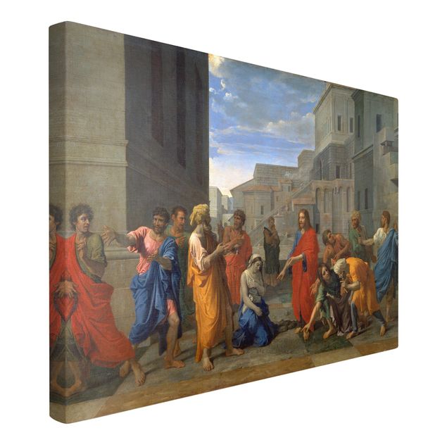 Abstrakte Leinwandbilder Nicolas Poussin - Christus und die Ehebrecherin