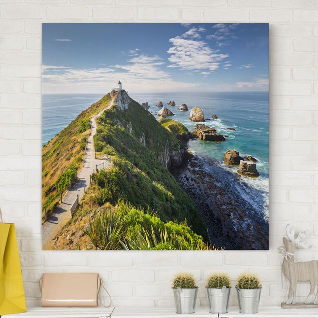 Wandbilder XXL Nugget Point Leuchtturm und Meer Neuseeland