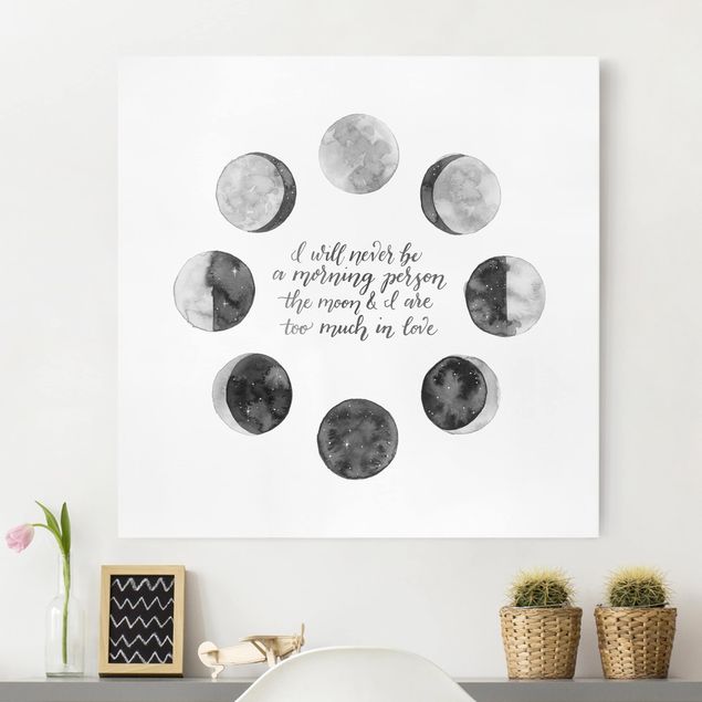 Leinwandbilder Schwarz-Weiß Ode an den Mond - Liebe