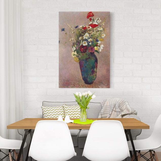 Wandbilder Mohnblumen Odilon Redon - Blumenvase mit Mohn