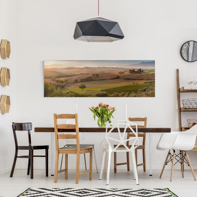 Leinwandbilder Wohnzimmer modern Olivenhain in der Toskana