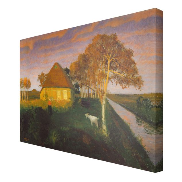 Otto Modersohn Gemälde Otto Modersohn - Moorkate im Abendsonnenschein