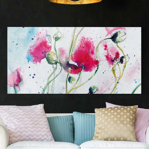 Leinwand Bilder XXL Painted Poppies