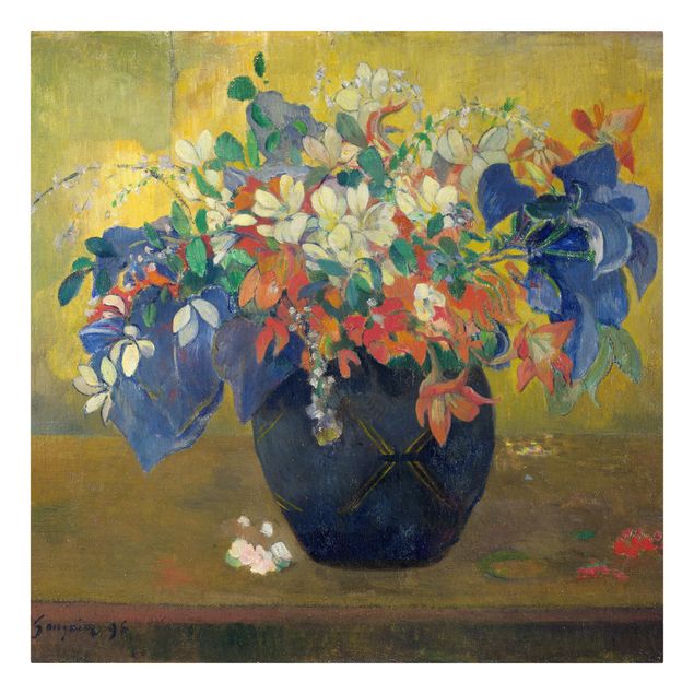 Leinwand Kunstdruck Paul Gauguin - Vase mit Blumen