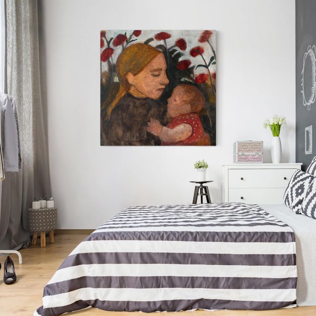Leinwandbild Kunstdruck Paula Modersohn-Becker - Junge Frau mit Kind