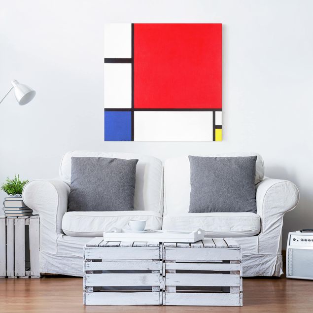 Abstrakte Kunst Piet Mondrian - Komposition Rot Blau Gelb