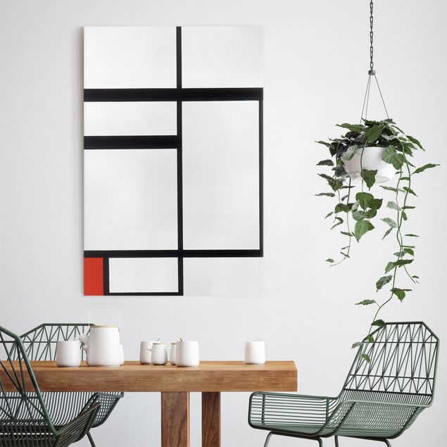 Abstrakte Kunst Piet Mondrian - Komposition Rot Schwarz Weiß