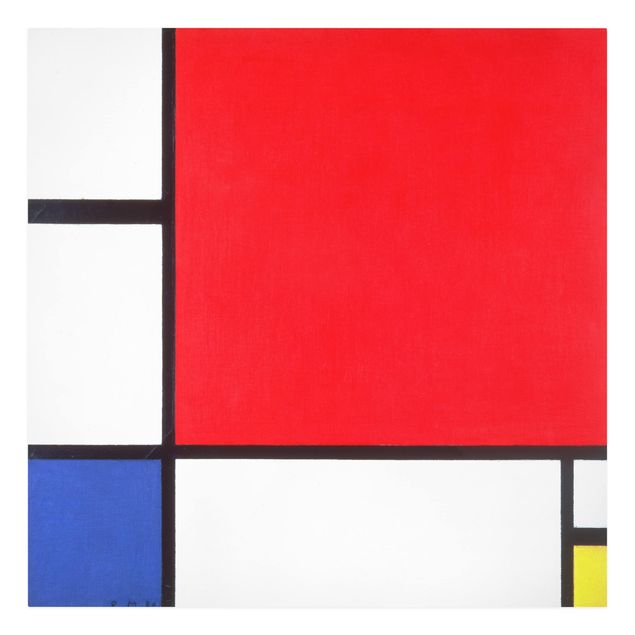 Leinwandbilder abstrakt Piet Mondrian - Komposition Rot Blau Gelb