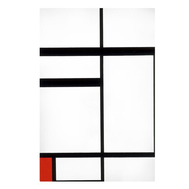 Leinwandbilder abstrakt Piet Mondrian - Komposition Rot Schwarz Weiß