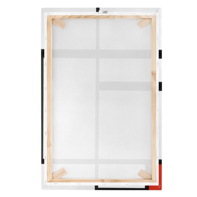 Leinwandbilder Wohnzimmer modern Piet Mondrian - Komposition Rot Schwarz Weiß