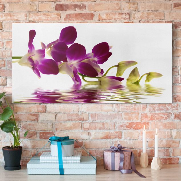 Leinwand Bilder XXL Pink Orchid Waters