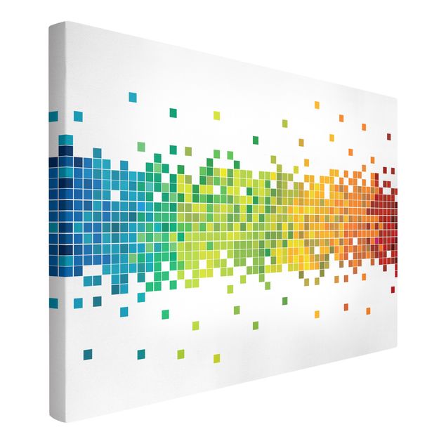 Wandbild Muster Pixel-Regenbogen