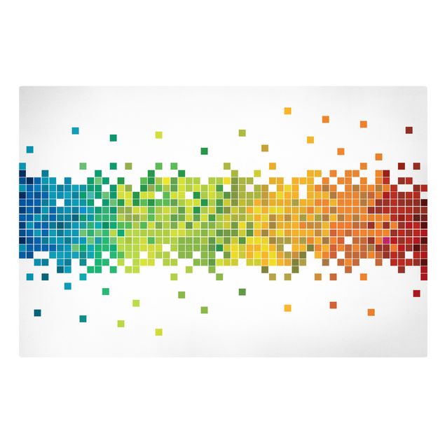 Leinwandbilder Wohnzimmer modern Pixel-Regenbogen