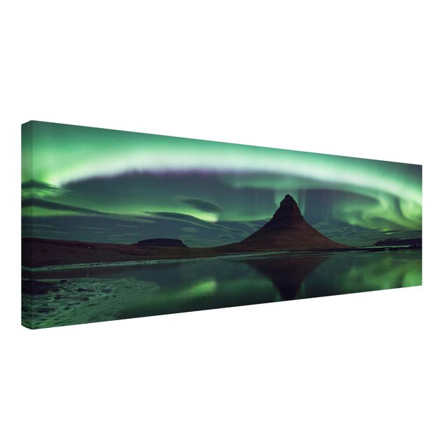 Leinwandbilder Wohnzimmer modern Polarlicht in Island