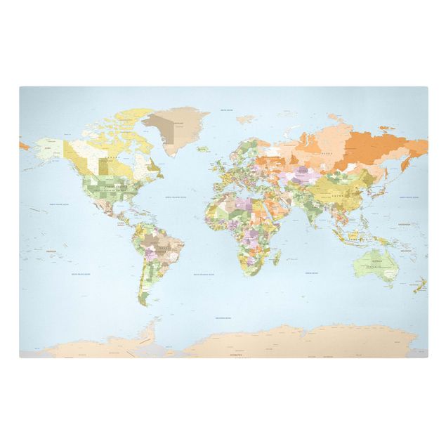 Leinwandbilder Politische Weltkarte