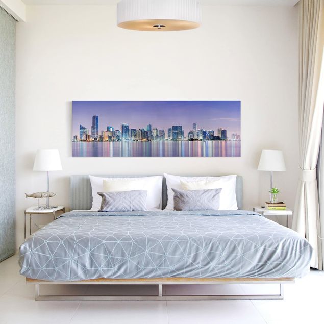 Moderne Leinwandbilder Wohnzimmer Purple Miami Beach